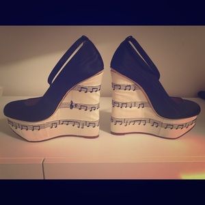 Authentic Charlotte Olympia serenade silk wedge